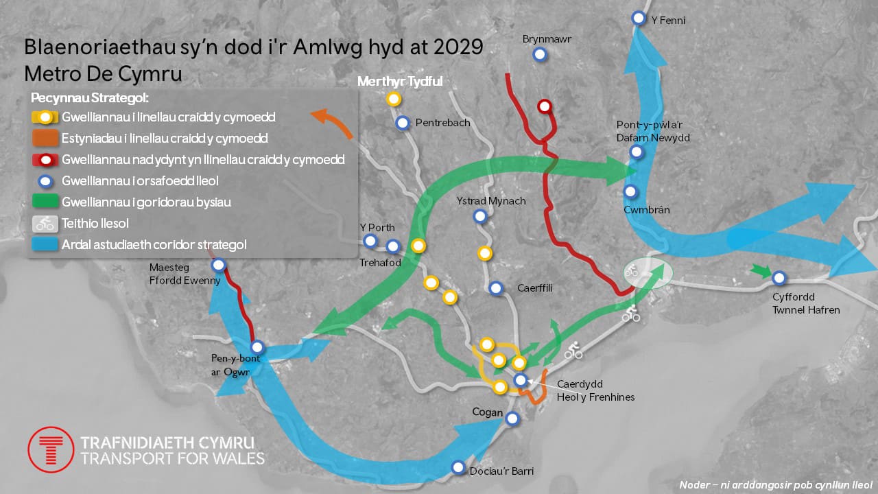 Blaenoriaethau sy'n dod i'r Amlwg hyd at 2029 | Metro De Cymru