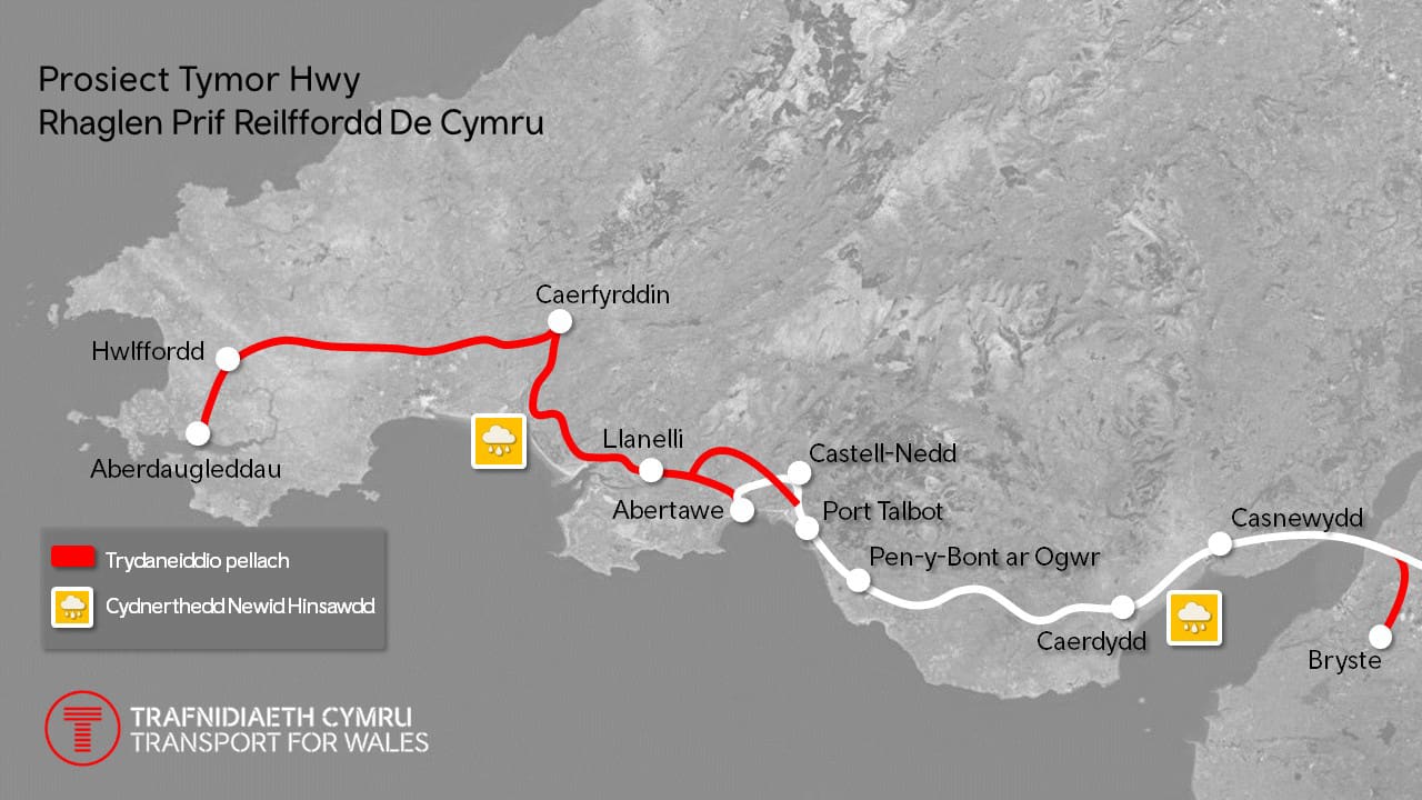 Prosiect Tymor Hwy | Rhaglen Prif Reilffordd De Cymru