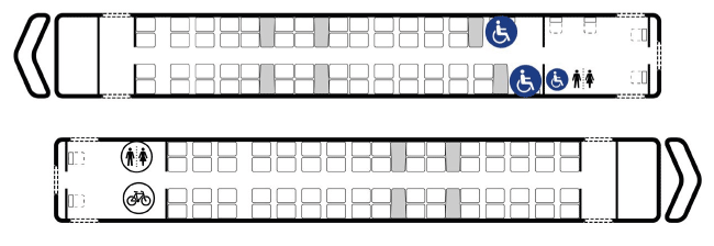 Diagram of the carriage layout of a Class 175 2 Carriage
