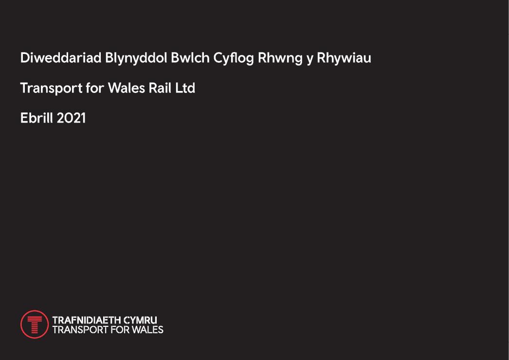 Diweddariad Blynyddol Bwlch Cyflog Rhwng y Rhywiau Transport for Wales Rail Ltd Ebrill 2021