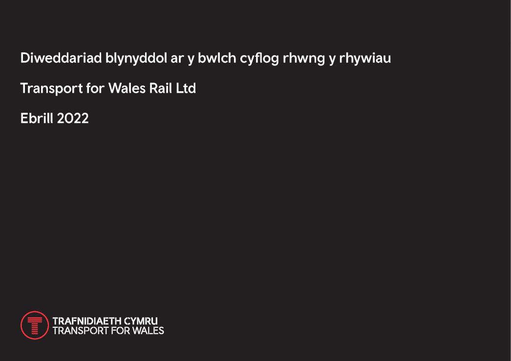 Diweddariad blynyddol ar y bwlch cyflog rhwng y rhywiau Transport for Wales Rail Ltd Ebrill 2022