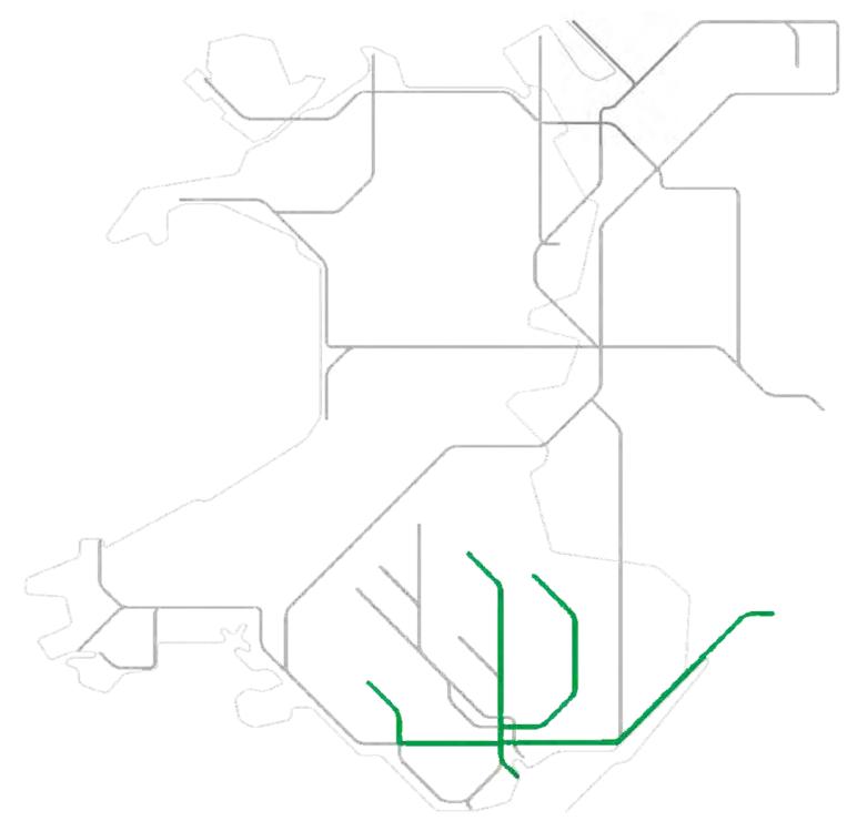 Route map of where the Class 231 trains run on Transport for Wales