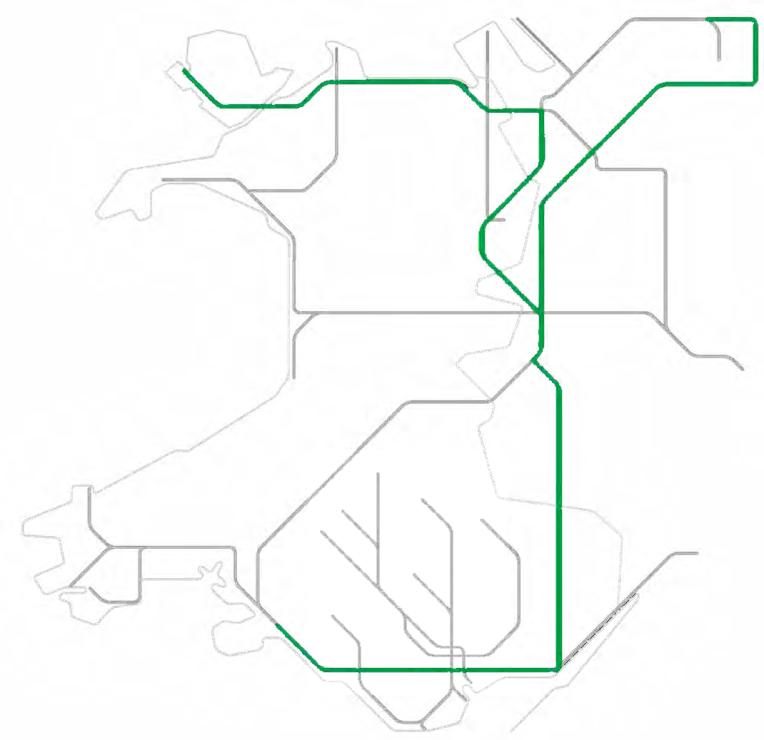Route map of where the Mark 4 trains run on Transport for Wales