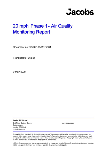 20mph Phase 1 - Air Quality Monitoring Report