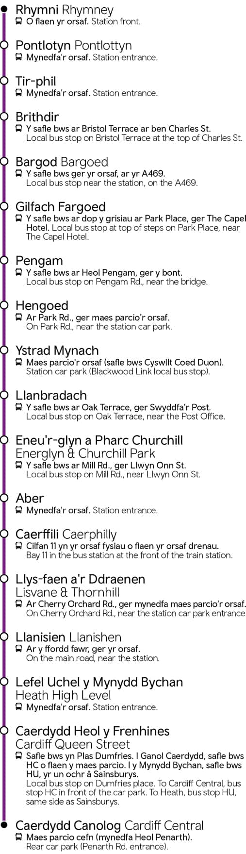 Caerdydd Canolog - Rhymni | Cardiff Central - Rhymney