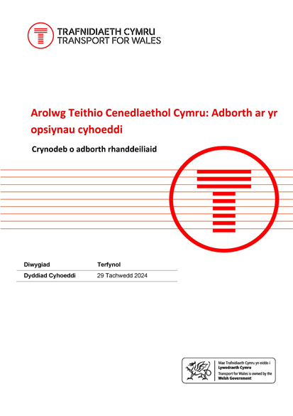 Arolwg Teithio Cenedlaethol Cymru: Adborth ar yr opsiynau cyhoeddi