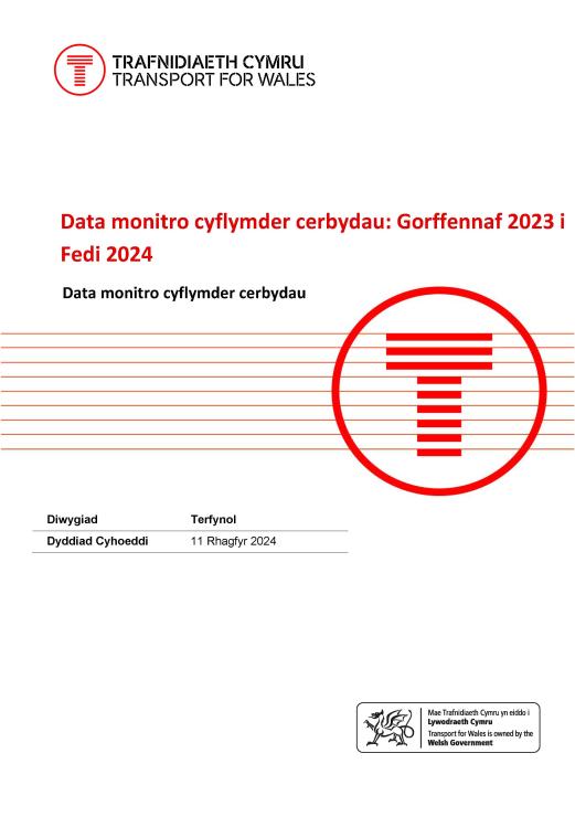 Data monitro cyflymder cerbydau Gorffennaf 2023 i Medi 2024