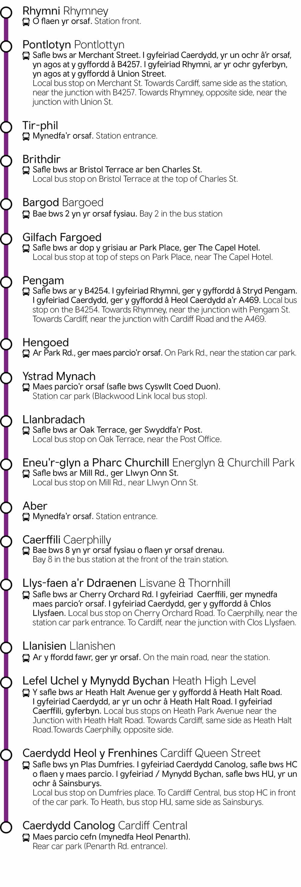 Rhymni - Caerffili - Caerdydd Canolog