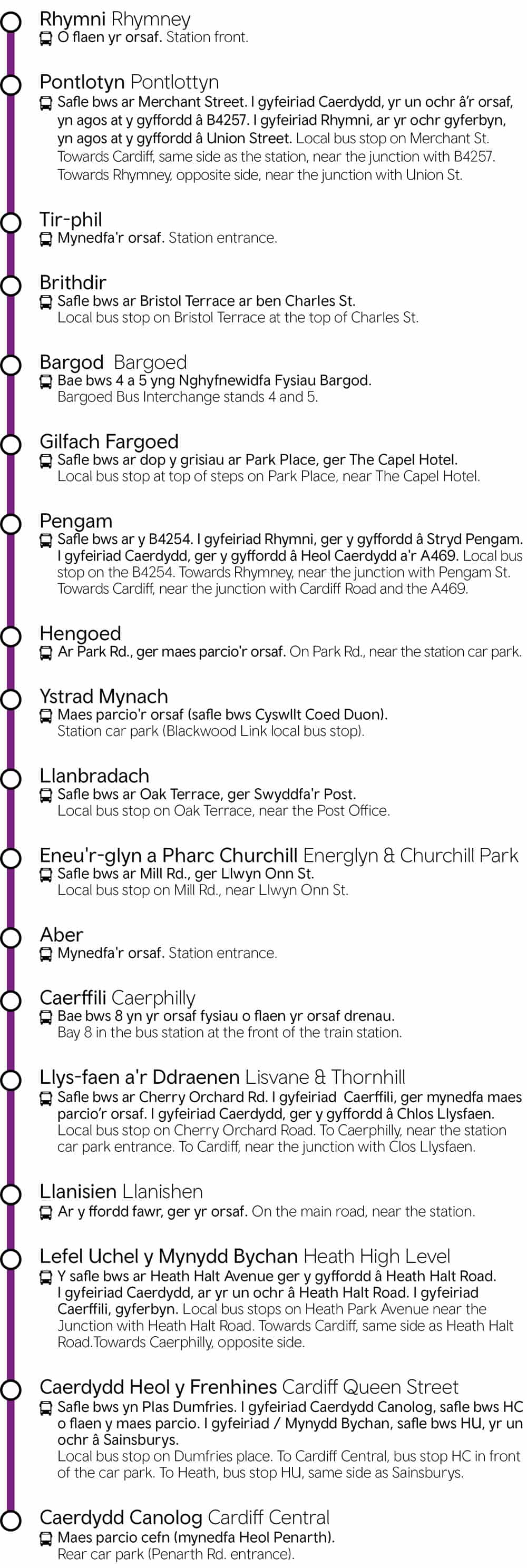 Rhymni - Caerffili - Caerdydd Canolog