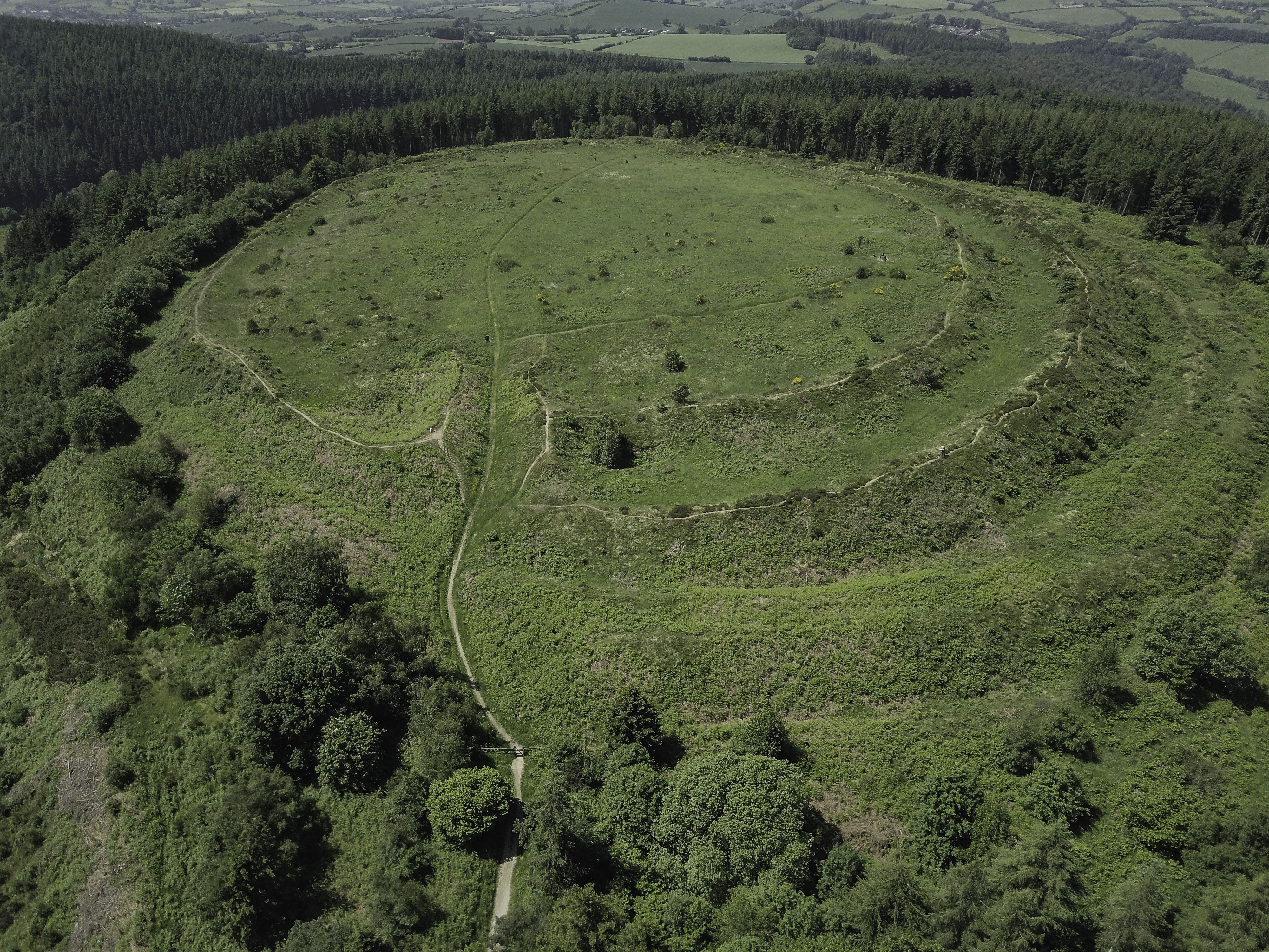Aerial view of Church Stretton's landscape