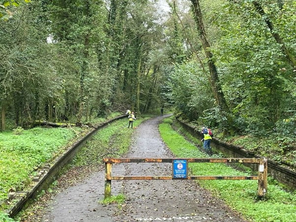 Work going on to clean up the old platforms at Killay Station by the Clyne Valley Community Project