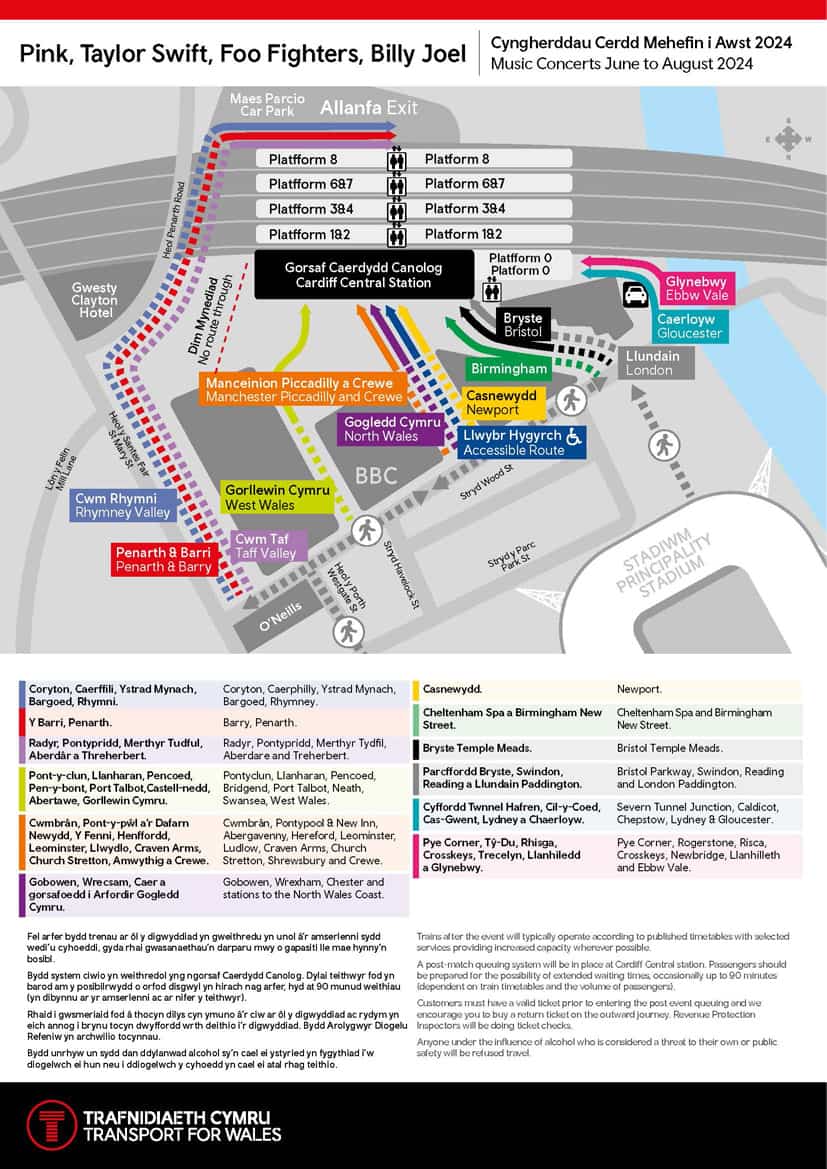 P!NK, Taylor Swift, Foo Fighters and Billy Joel queue map 