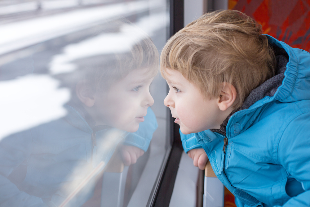 Child on train