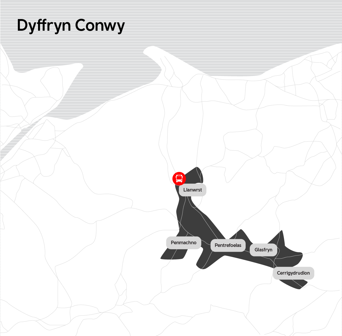 Map of Dyffryn Conwy